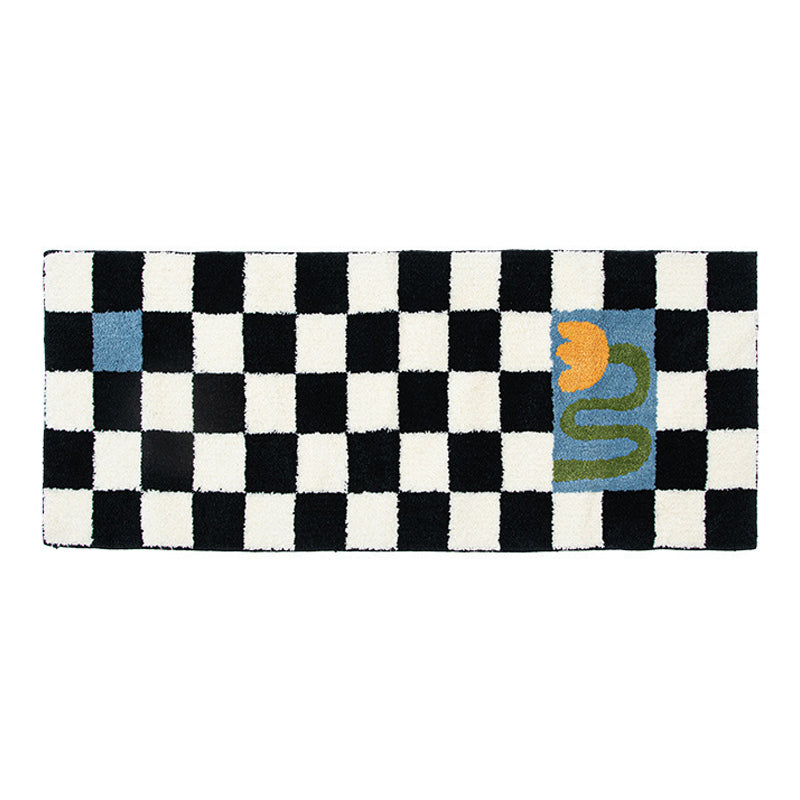 Moderna camera da letto moquette moquette nere a quadro area tappeto area resistente area tappeto