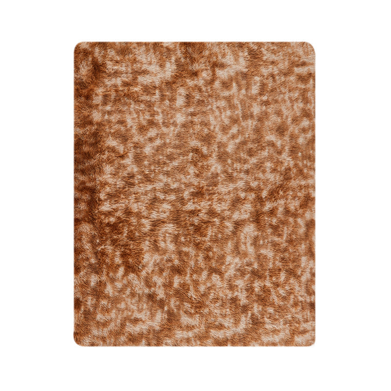 Minimalist Living Room Rug Simple Tie Dye Print Carpet Polyester Shag Rug with Non-Slip Backing