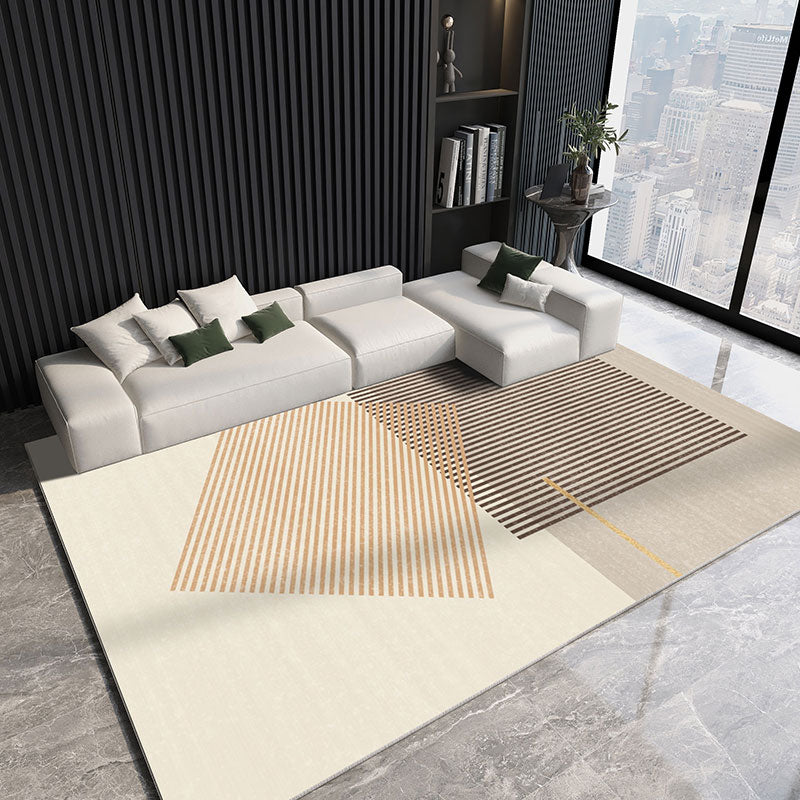 Gorgeous Gray Tone Carpet Modern Polyester Area Rug Living Room Area Rug with Non-Slip Backing
