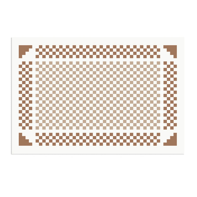 Black Plaid Print Carpet Modern Polyester Area Rug Stain Resistant Rug for Home Decor