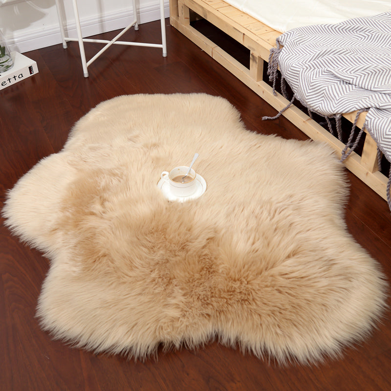 Chic en peluche tapis pur couleurs orlon tapis de soins faciles pour la chambre à coucher