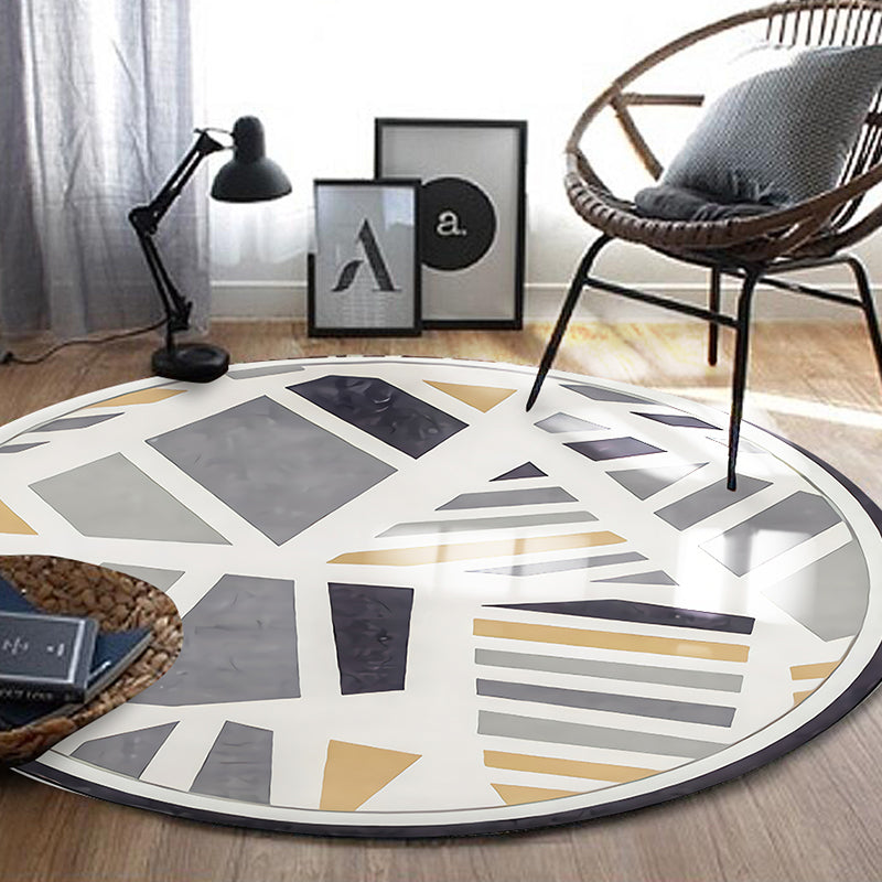 Stylish Modern Carpet Polyester Geometric Pattern Area Rug Non-Slip Backing Rug for Home Decor