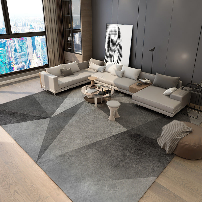 Modern Area Carpet Geometric Area Rug Polyester Home Decor Carpet with Non-Slip Backing