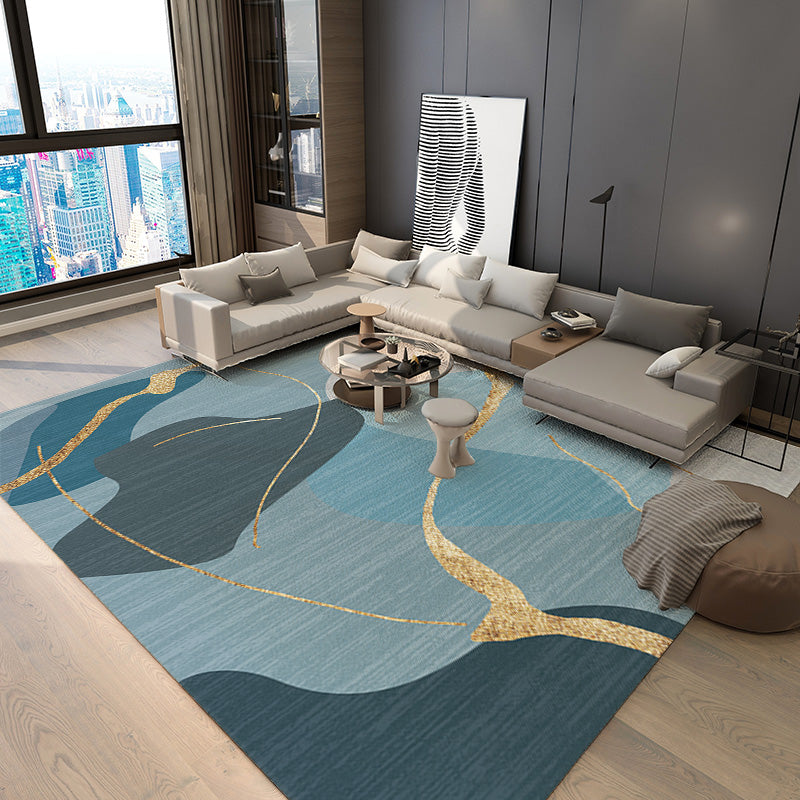 Modern Area Carpet Geometric Area Rug Polyester Home Decor Carpet with Non-Slip Backing