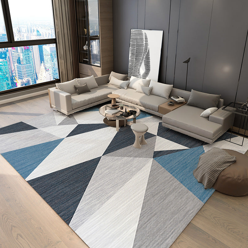 Modern Area Carpet Geometric Area Rug Polyester Home Decor Carpet with Non-Slip Backing