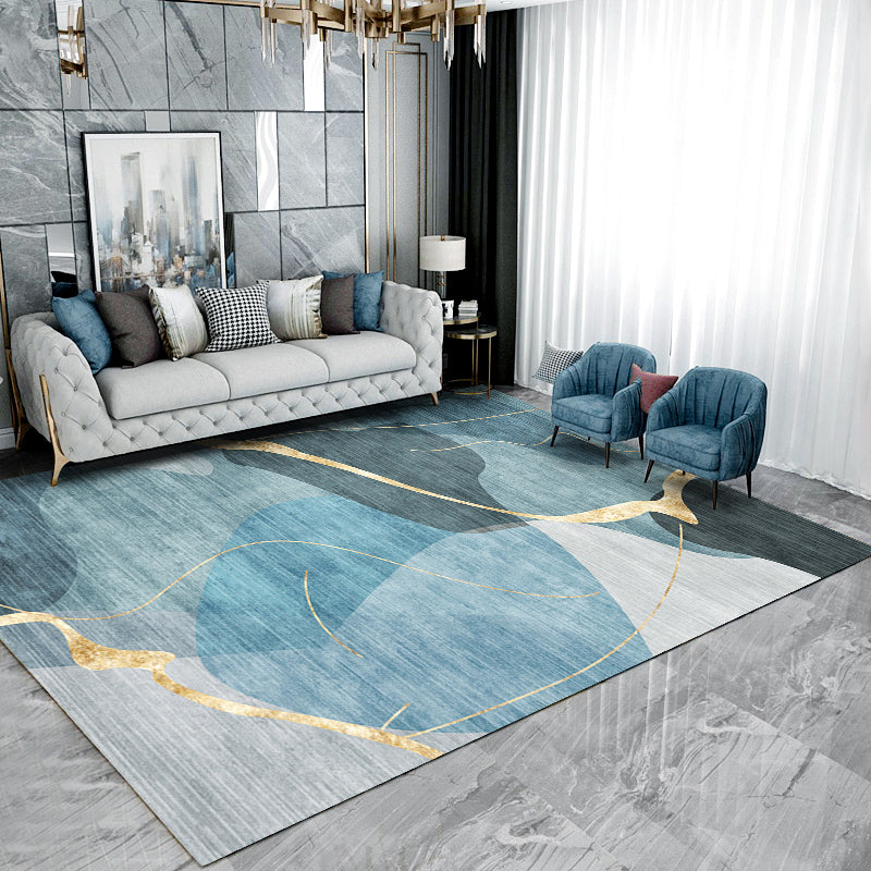 Leisure Polyester Area Rug Fancy Geometric Print Rug Stain Resistant Indoor Rug for Home Decor