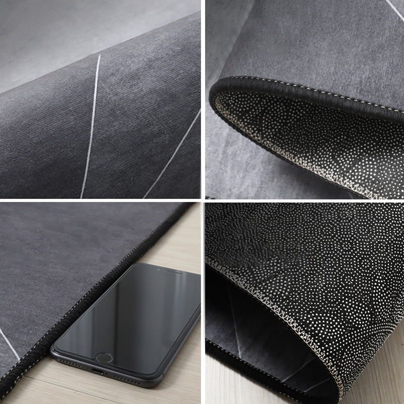 Navy Modern Area Rug Geometric Pattern Polyester Area Rug Stain Resistant Carpet for Drawing Room