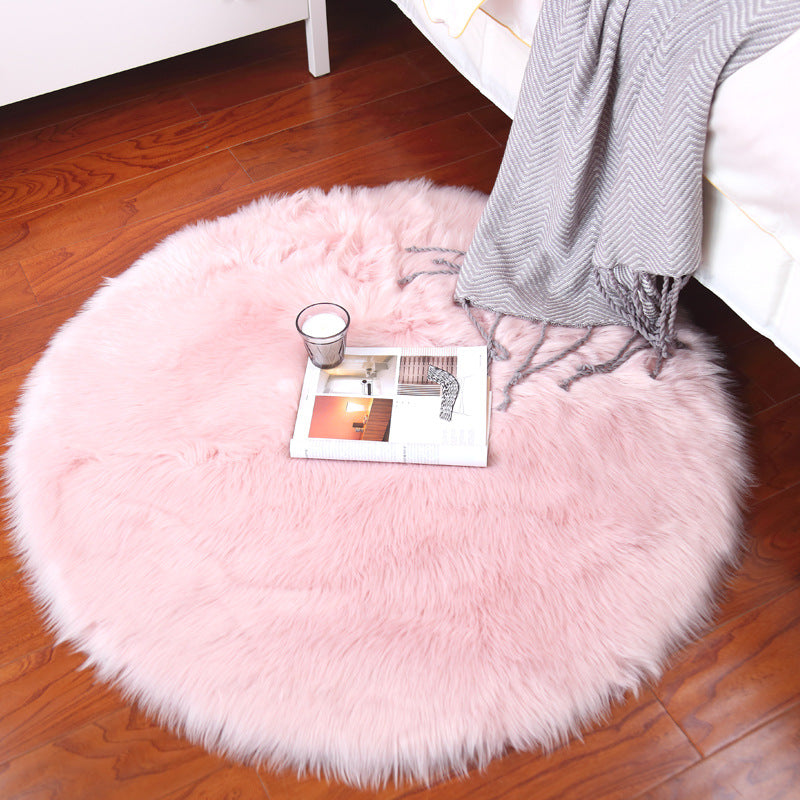 Pink Bedroom Area Rug Plush Orlon Area Carpet Solid Color Easy Care Rug