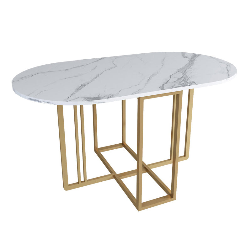 Moderne witte eettafel van gesinterd steen met neerklapbaar blad van 56,3 inch (alleen tafel)
