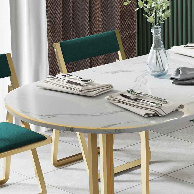 Moderne witte eettafel van gesinterd steen met neerklapbaar blad van 56,3 inch (alleen tafel)