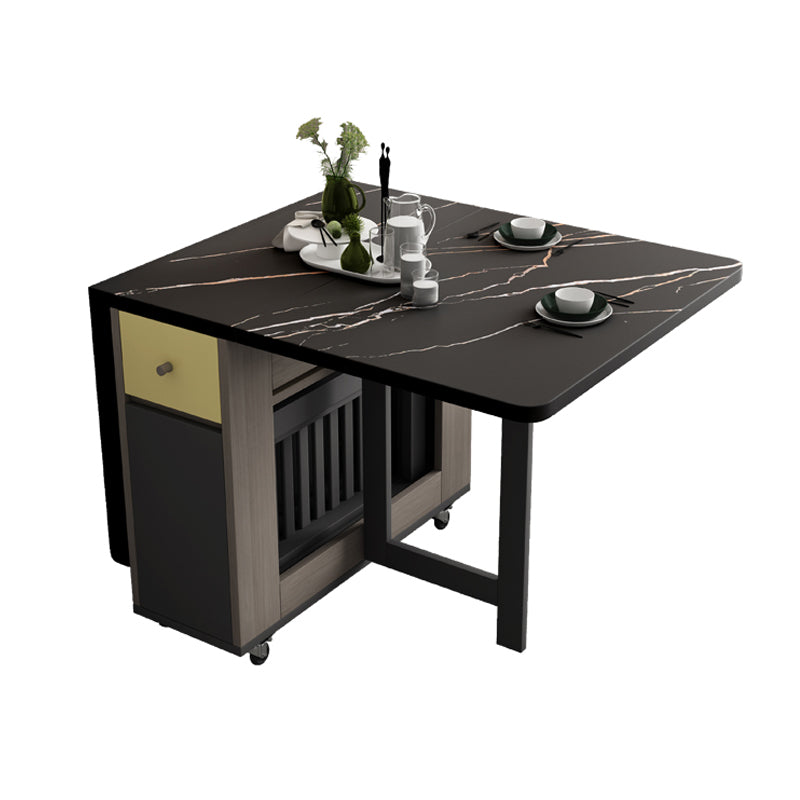 Mid-Century Modern Dining Table Rectangle Drop-Leaf 59" Dining Table(only table)