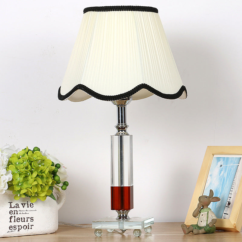 Weißer überbackener Nachttisch Licht Minimalist 1 Kopf klarer K9 Kristall Nachttisch Lampe für Schlafzimmer