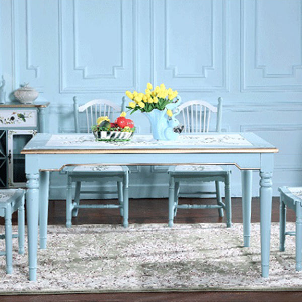 Mid-Century Modern Dining Table Solid Wood Rectangle Dining Table for Home Use