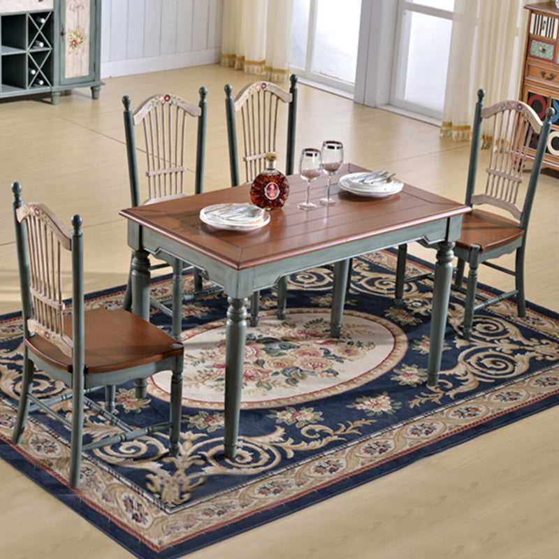 Mid-Century Modern Dining Table Solid Wood Rectangle Dining Table for Home Use