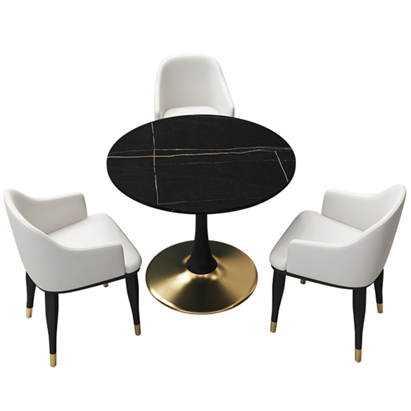 Tavolo da pranzo contemporaneo da 31,5 pollici tavolo rotondo per cucina e sala da pranzo