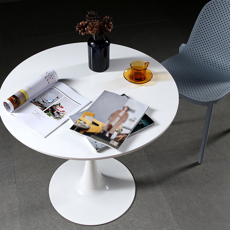 Metal Contemporary Round Dining Table Wood Top Table with Tulip