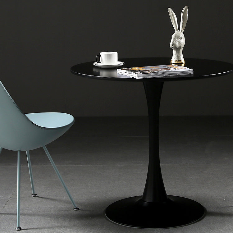 Metal Contemporary Round Dining Table Wood Top Table with Tulip