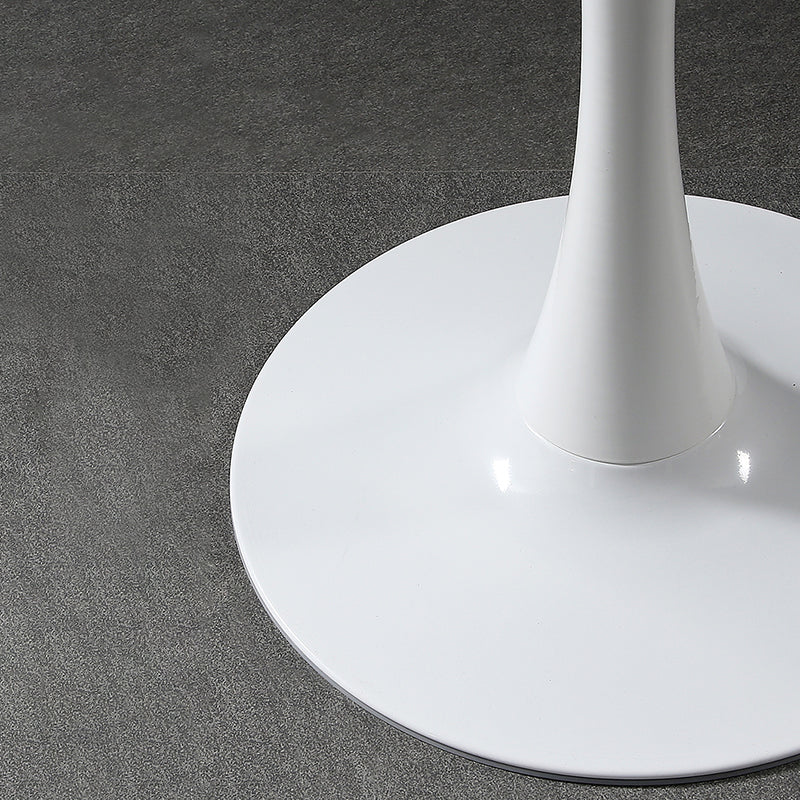 Metal Contemporary Round Dining Table Wood Top Table with Tulip
