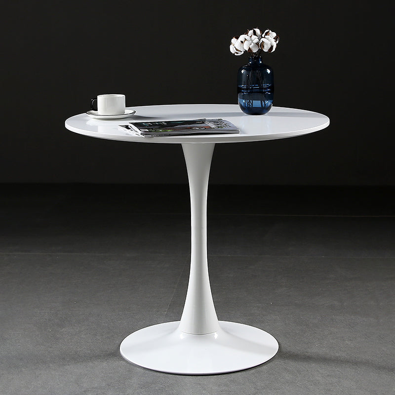 Metal Contemporary Round Dining Table Wood Top Table with Tulip