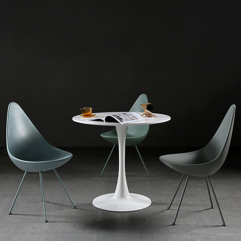 Metal Contemporary Round Dining Table Wood Top Table with Tulip