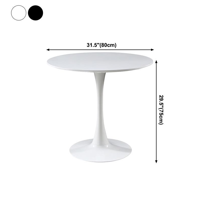 Metal Contemporary Round Dining Table Wood Top Table with Tulip