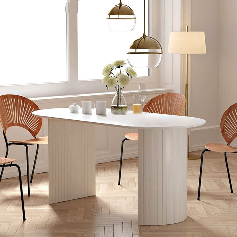 Contemporary Style Oval Dining Table Solid Wood Furniture for Dining Room
