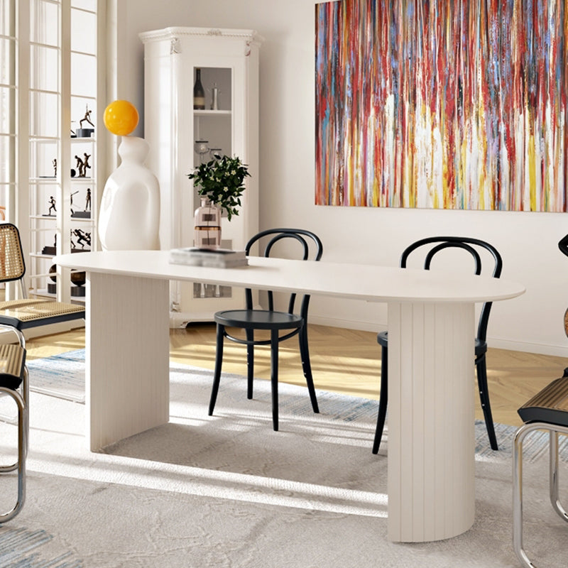Contemporary Style Oval Dining Table Solid Wood Furniture for Dining Room
