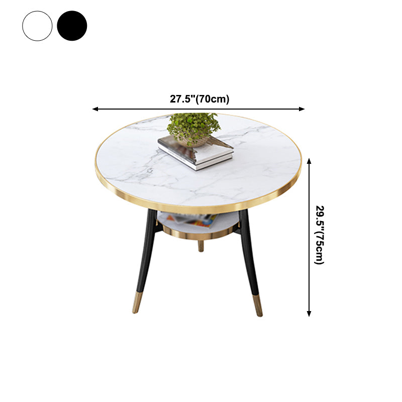 Mesa de comedor redonda contemporánea de metal mesa de comedor de madera fabricada con piernas