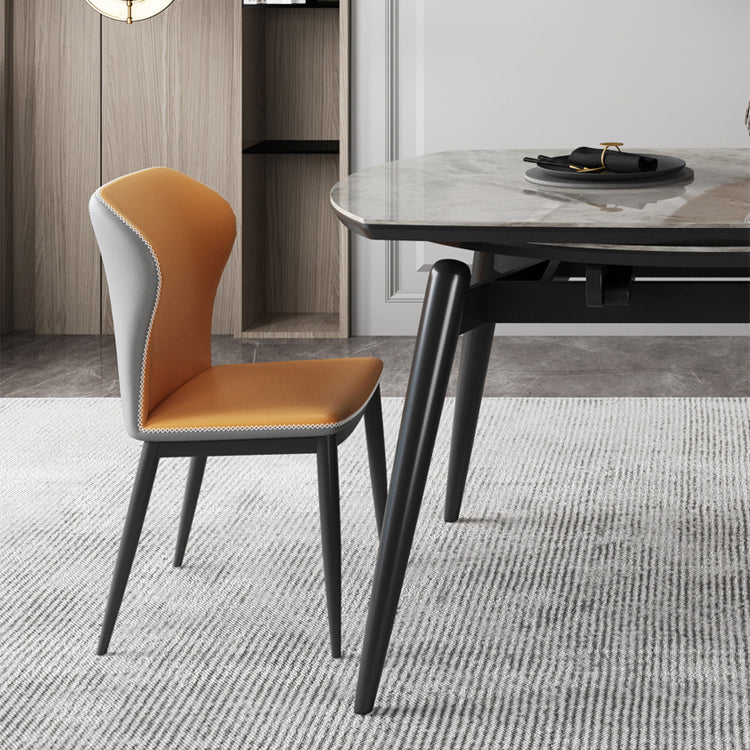 Sintered Stone Top Extendable Round Table for Restaurant Modern Dining Table with Black 4 Legs
