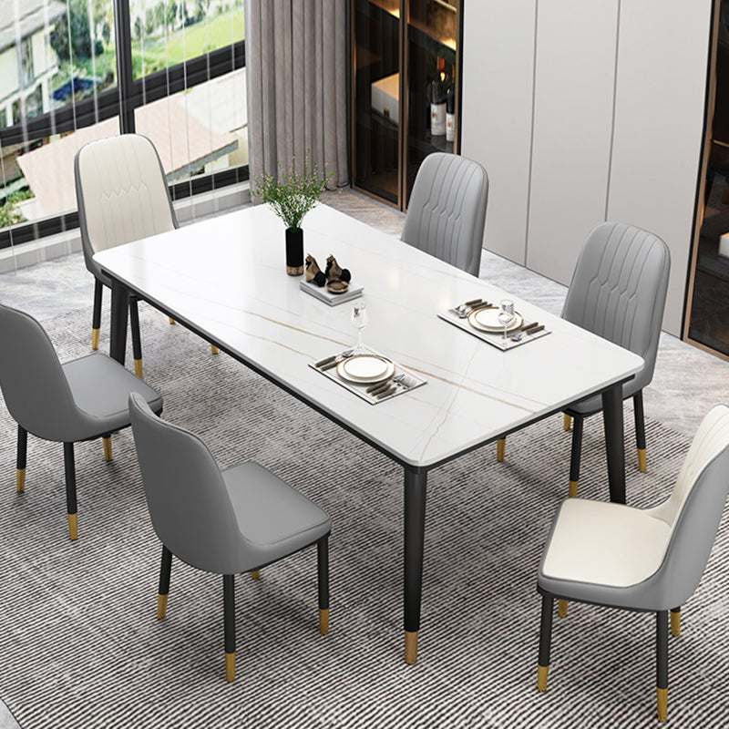 Moderne gesinterde stenen tafel, rechthoekige keukeneettafel met 4 poten