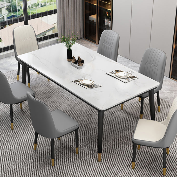 Moderne gesinterde stenen tafel, rechthoekige keukeneettafel met 4 poten