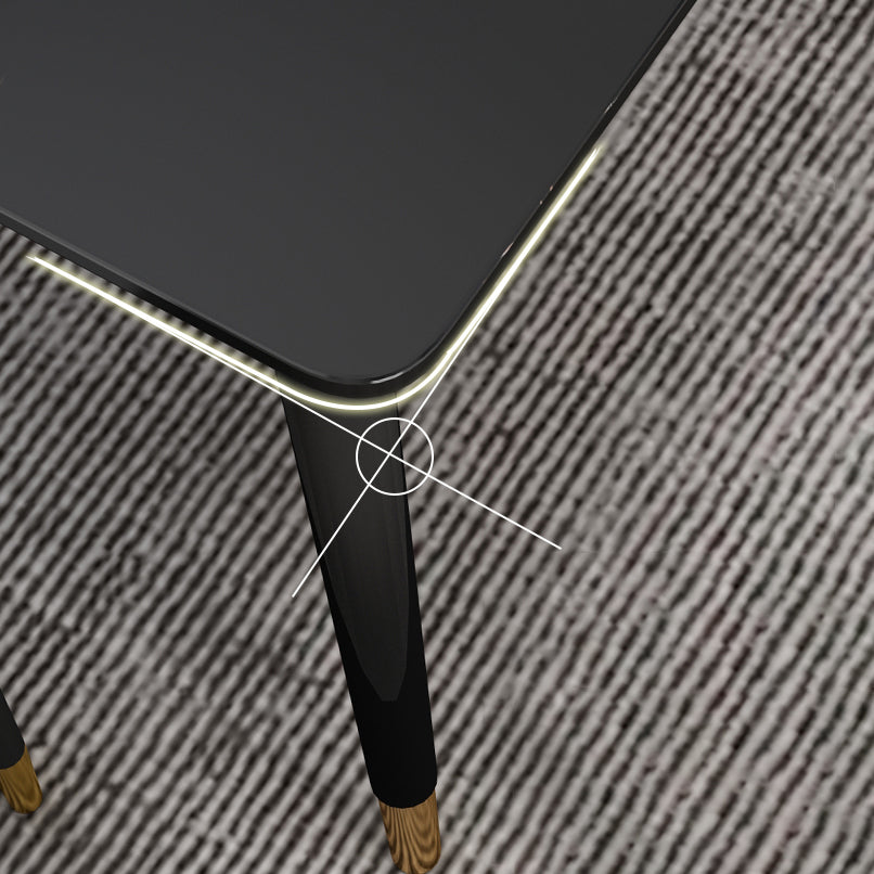 Moderne gesinterde stenen tafel, rechthoekige keukeneettafel met 4 poten