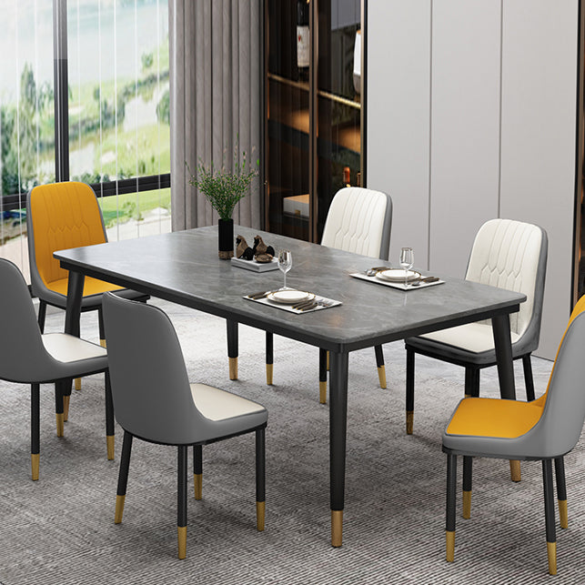 Moderne gesinterde stenen tafel, rechthoekige keukeneettafel met 4 poten