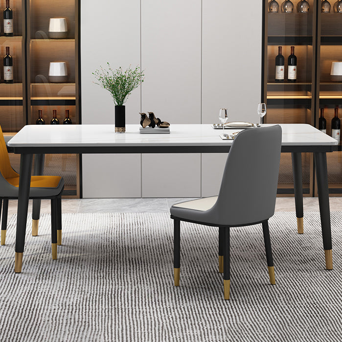 Moderne gesinterde stenen tafel, rechthoekige keukeneettafel met 4 poten