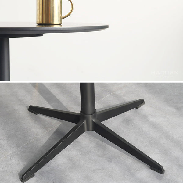Metaal traditionele luxe ronde eettafel vervaardigd houten binnen tafel voor keuken