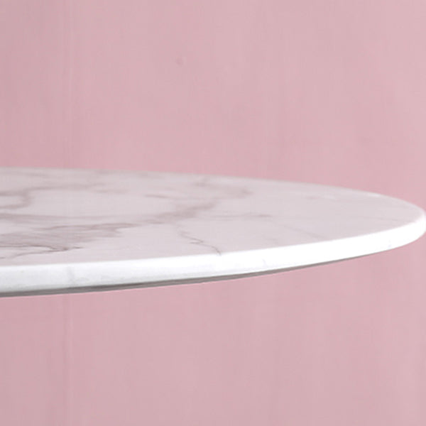 Metal Traditional Luxury Round Dining Table Marble Indoor Table Top with Pedestal Base