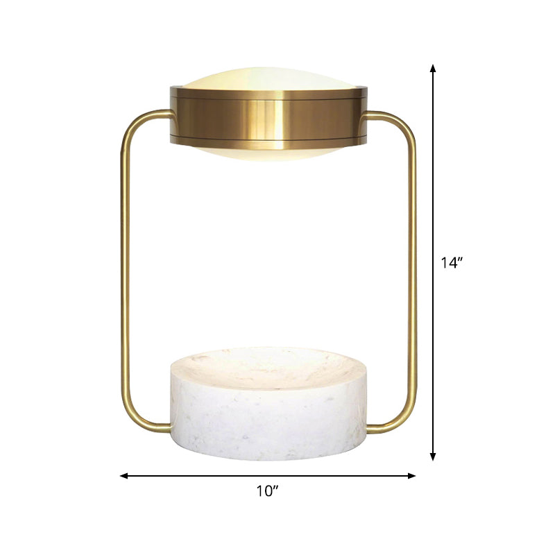 Éclairage de table de nuit ronde en métal moderniste 1-Bulb Éclairage de table de nuit réglable en or pour salle d'étude