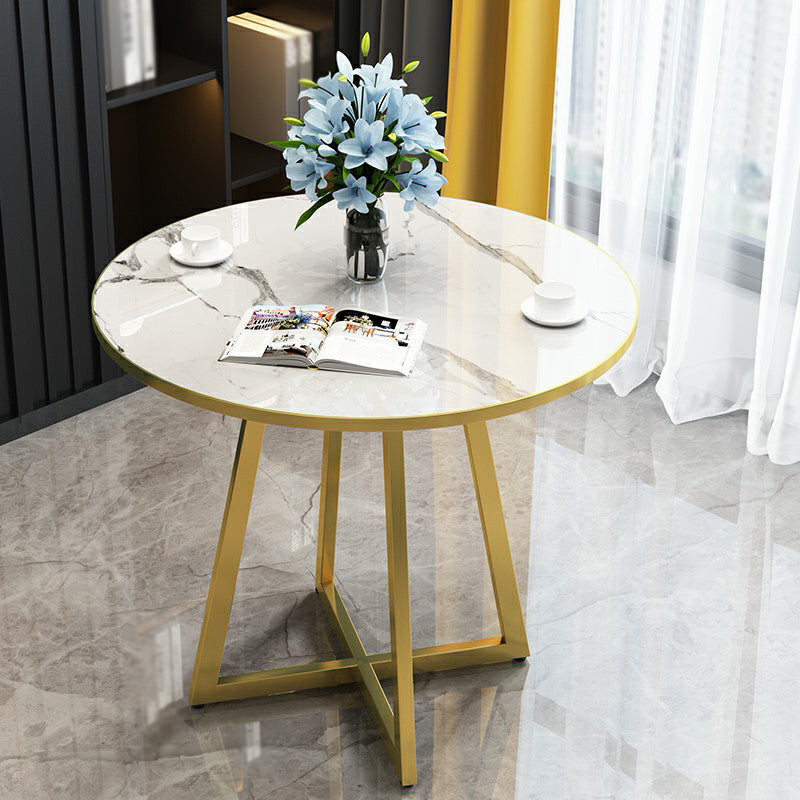 Mesa interior redonda de lujo tradicional de metal, mesa de madera fabricada con base de trineo