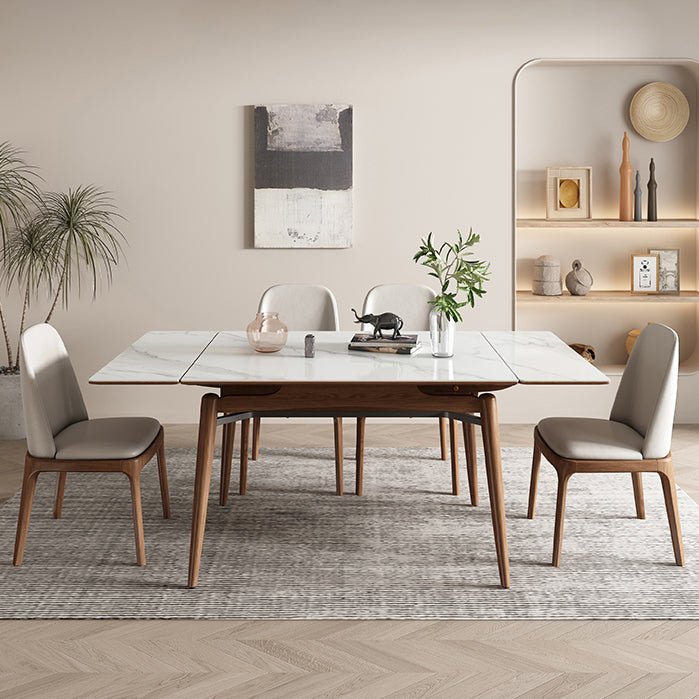 Midcentury Stone Dining Table Rectangle 4 Legs Furniture,43.3"L x 31.5"W x 30.7"H