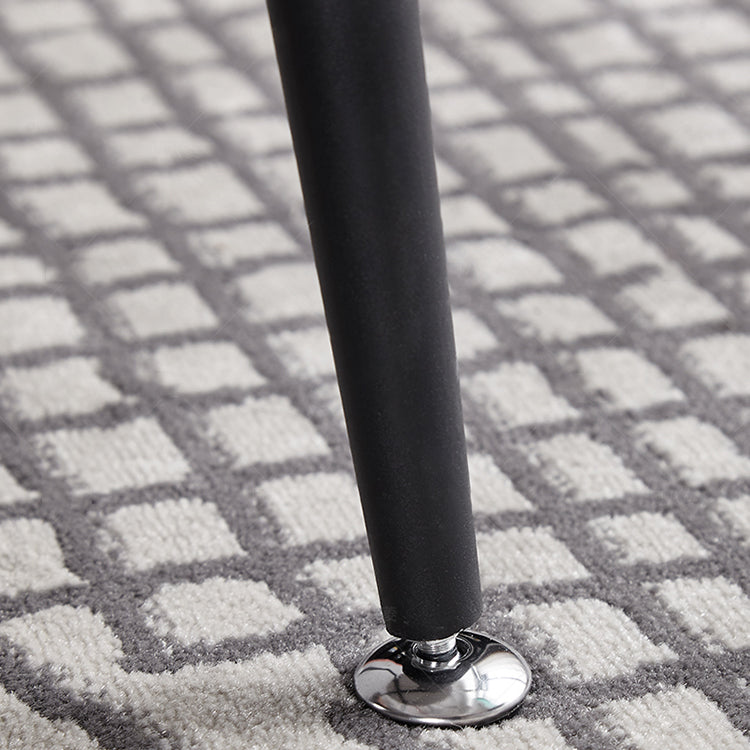 Tavolo da pranzo rotondo contemporaneo in metallo da 31,5 pollici tavolo in legno con gambe nere