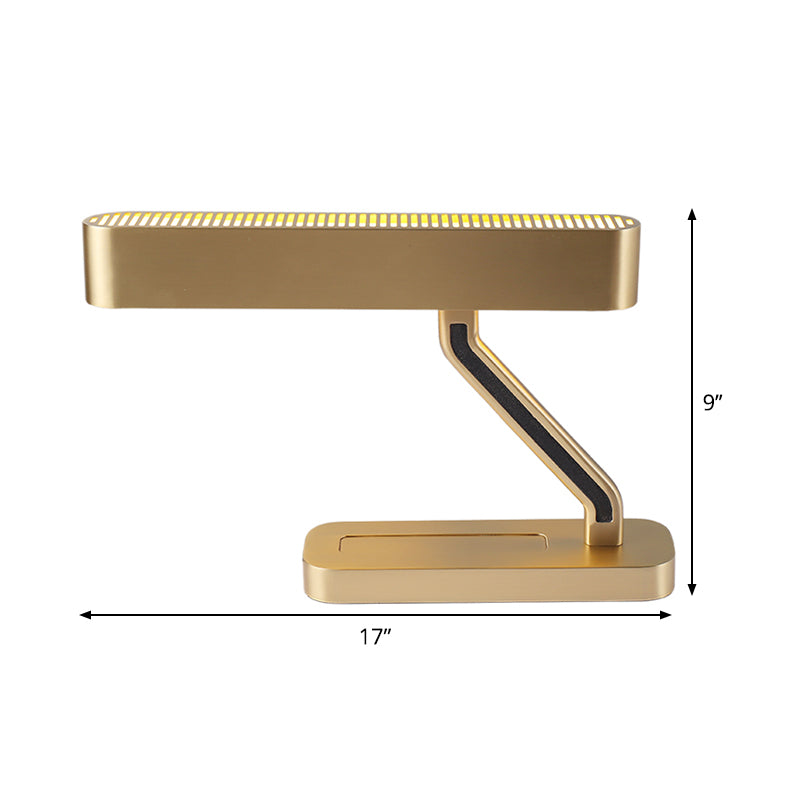 Gold Geometric Night Table Light Contemporary LED Metal Nightstand Lighting for Study Room