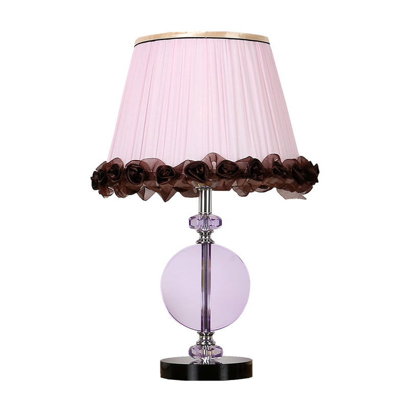 Modernismo lampada da comodino a 1 lucciola lampada a pieghe rosa Night Table Lighting with K9 Crystal