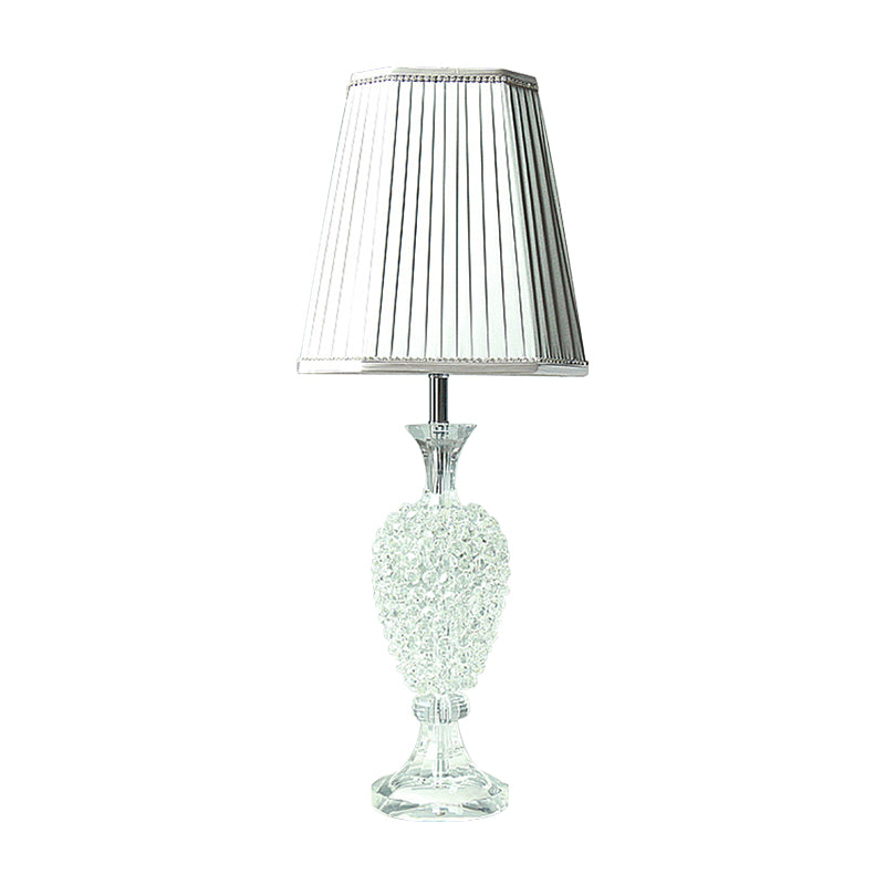 Lámpara de mesa gris de bulbo 1 de la urna de cristal K9 con sombra de imperio reunida
