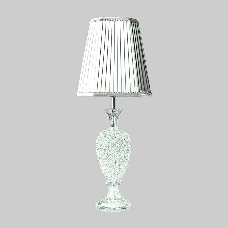 Lámpara de mesa gris de bulbo 1 de la urna de cristal K9 con sombra de imperio reunida