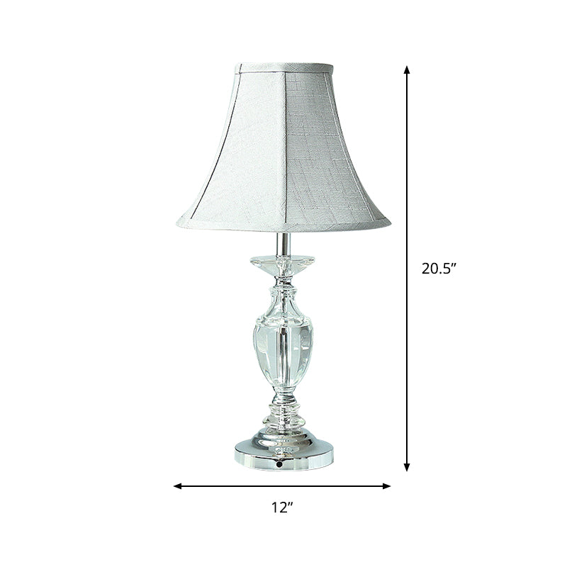 Lampada da notte minimalista con campana con pannelli, cristallo tagliato a mano, lampada da comodino per camera da letto a 1 testa in grigio