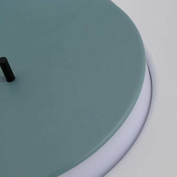 Lámpara de techo LED nórdica moderna, montaje empotrado circular de hierro lacado con pantalla acrílica