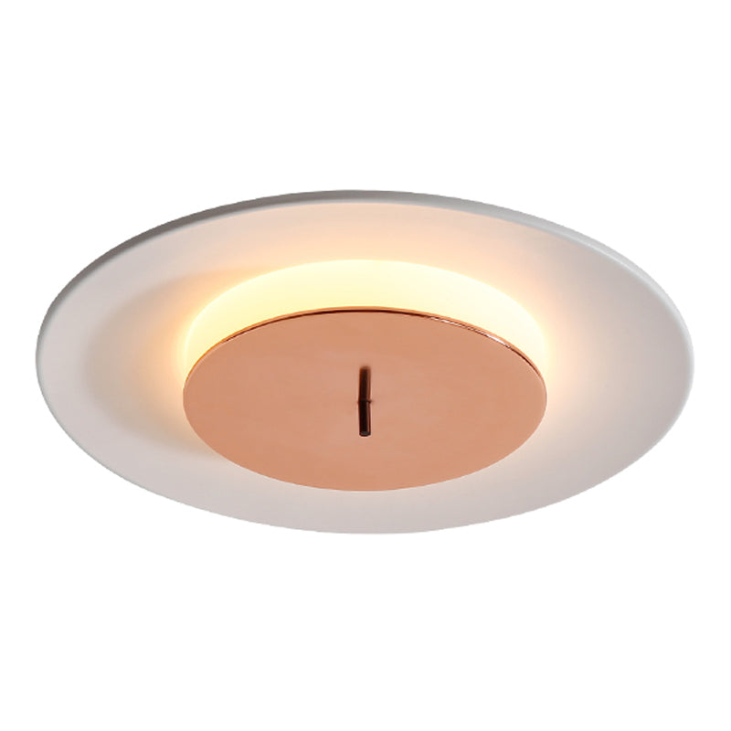 Lámpara de techo LED nórdica moderna, montaje empotrado circular de hierro lacado con pantalla acrílica