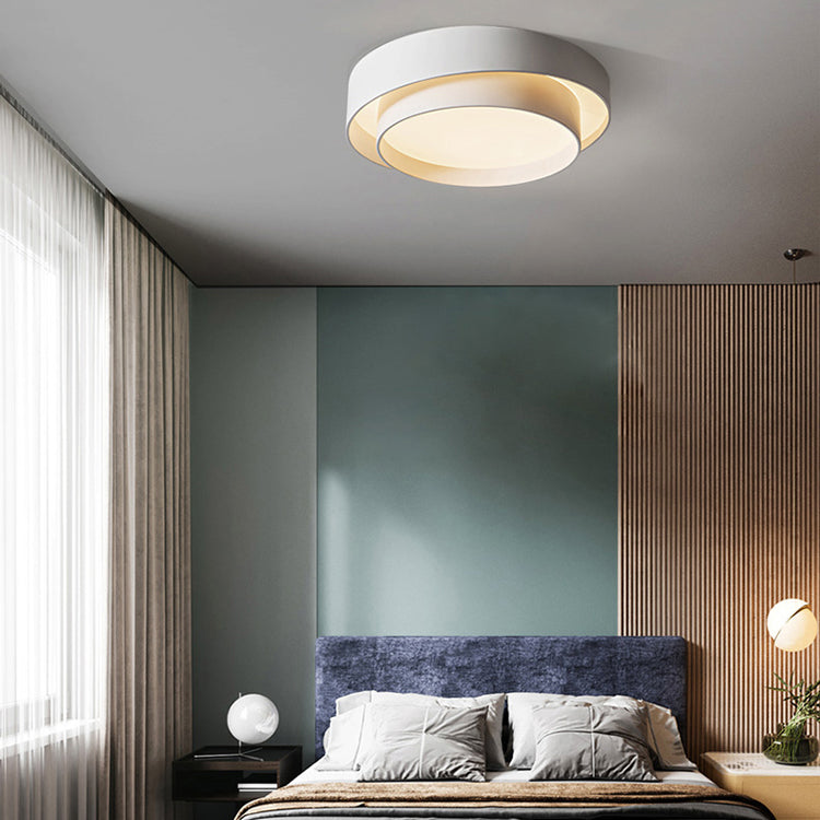 Acrylweiße LED-Deckenleuchte im modernen, minimalistischen Stil, kreisförmige Deckenleuchte aus Schmiedeeisen