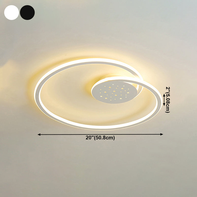 Line Shape LED-plafondlamp Modern ijzer 2-lichts inbouw voor slaapkamer