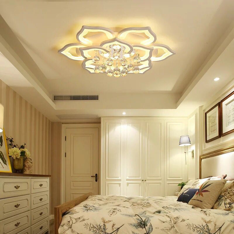 Flower Shape LED Crystal Ceiling Lamp Modern Acrylic Flush Mount for Living Room